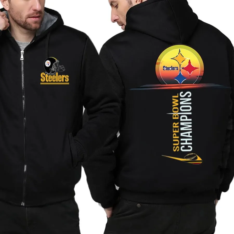 Pittsburgh steelers Fan Jacket| Nfl Steelers Fan Super Bowl Jackets Fleece Pullover (4 Colors)