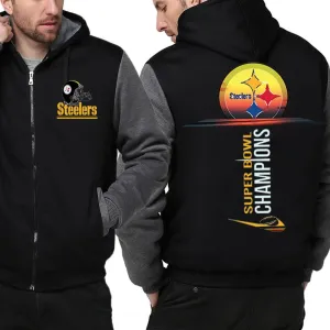 Pittsburgh steelers Fan Jacket| Nfl Steelers Fan Super Bowl Jackets Fleece Pullover (4 Colors)