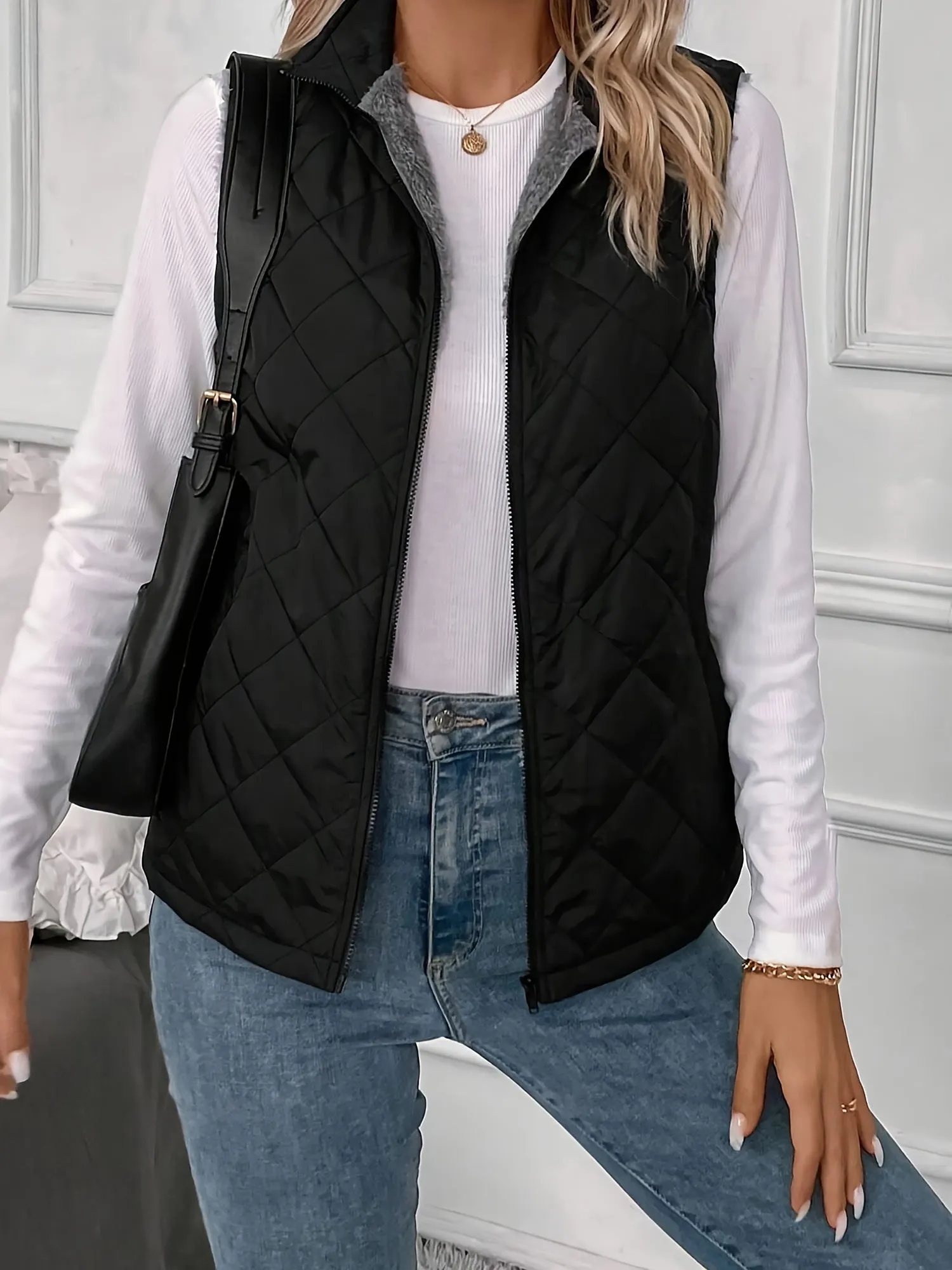 Polar Fleece Thermal Sleeveless Quilted Vest