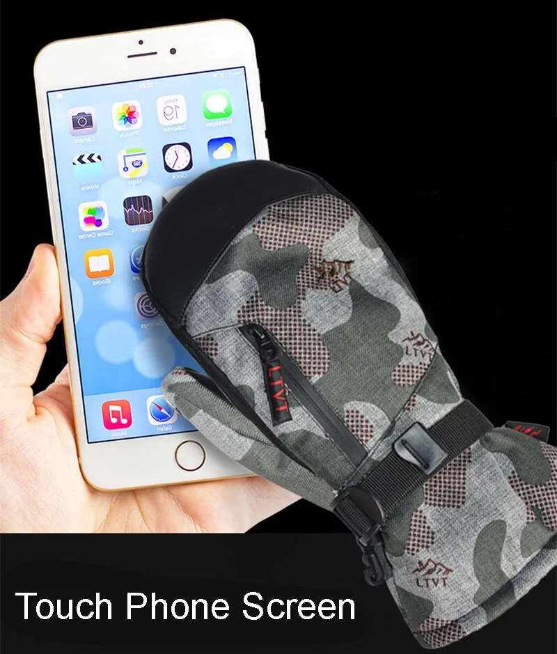 QUESHARK Touchscreen Waterproof Snowboard Mittens