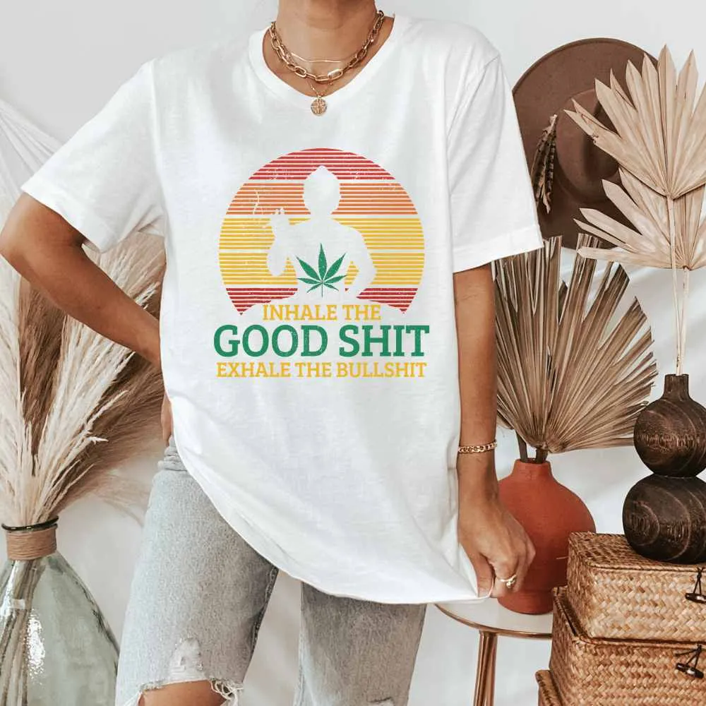 Retro Inhale Good Sh*t, Exhale Bullsh*t, Stoner Mindset Shirt