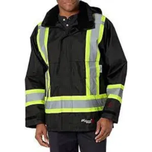 Viking Flame Resistant Journeyman 300D Ripstop High Visibility Jacket 3907FRJ - Black