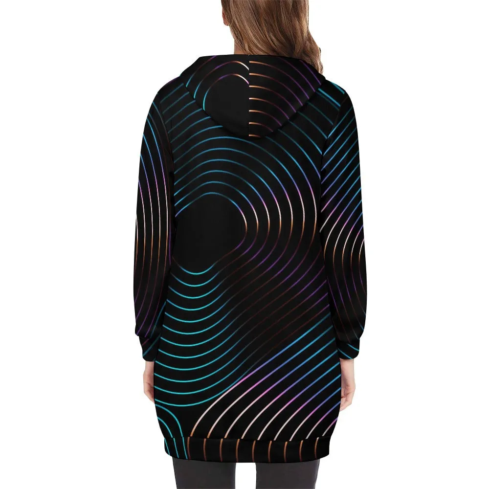 Women's full print long Hoodie