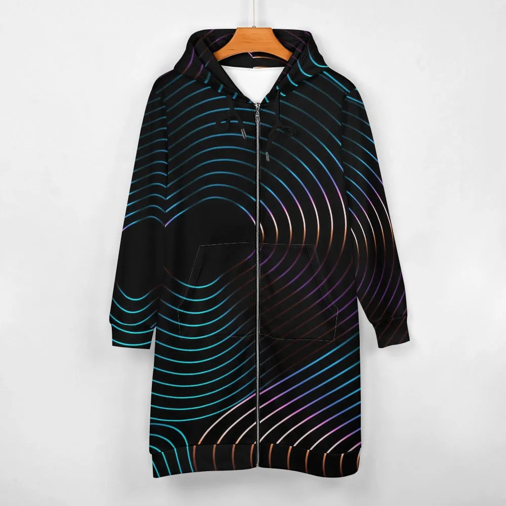 Women's full print long Hoodie