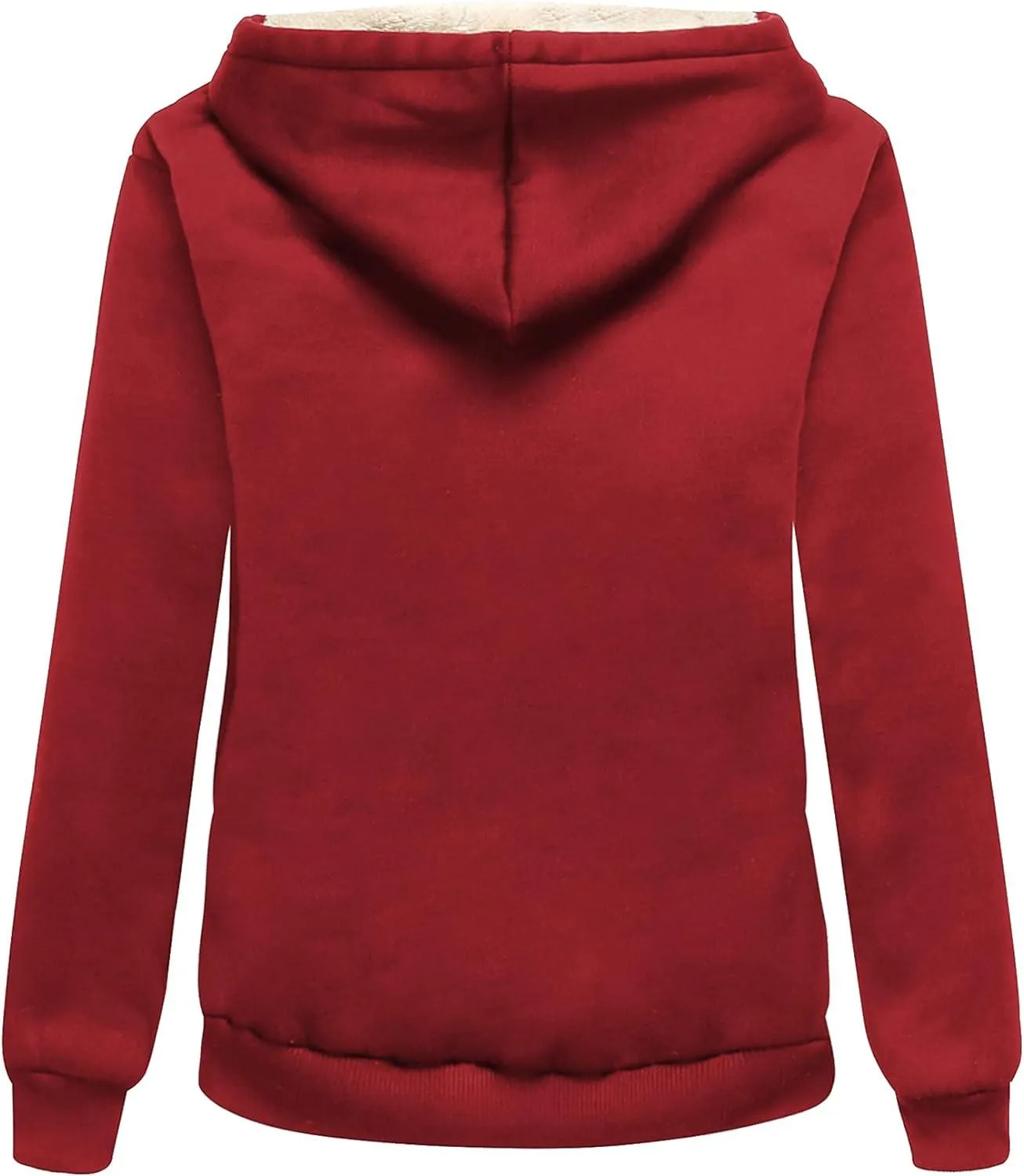 Women's Sherpa Lined Fleece Full Zip-Up Hoodie-ZPK006050