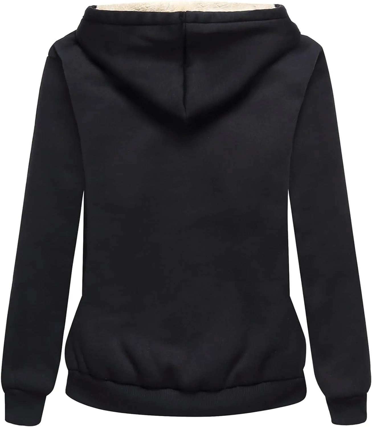 Women's Sherpa Lined Fleece Full Zip-Up Hoodie-ZPK006050